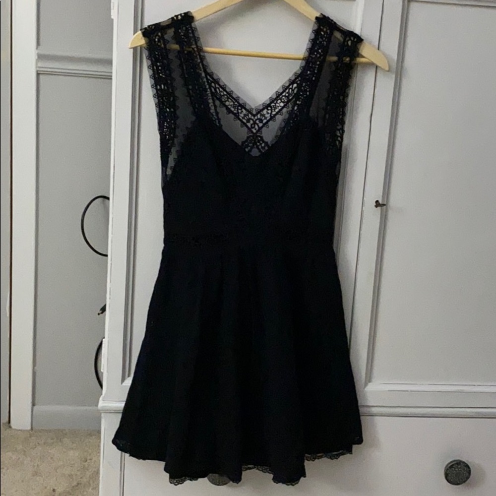 Black lace formal free people dress